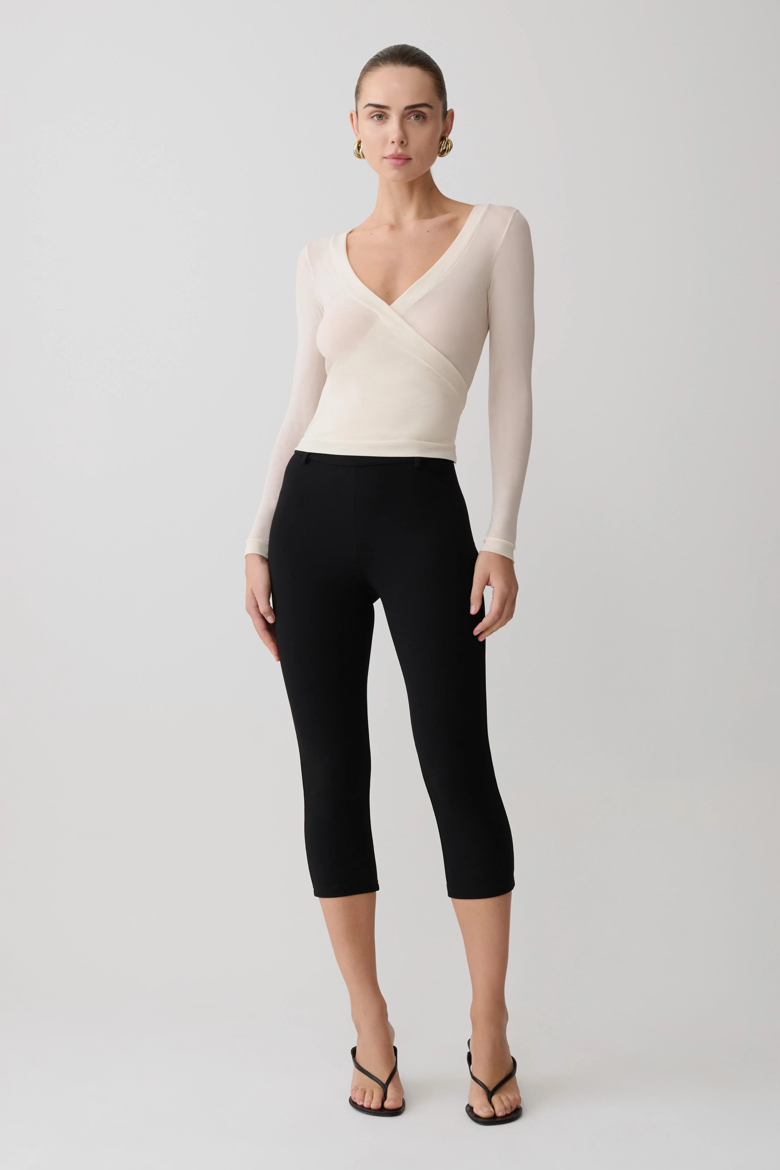 Lumi Long Sleeve Mesh Top Bone