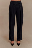 Penelope Pleated High Waisted Pants Black