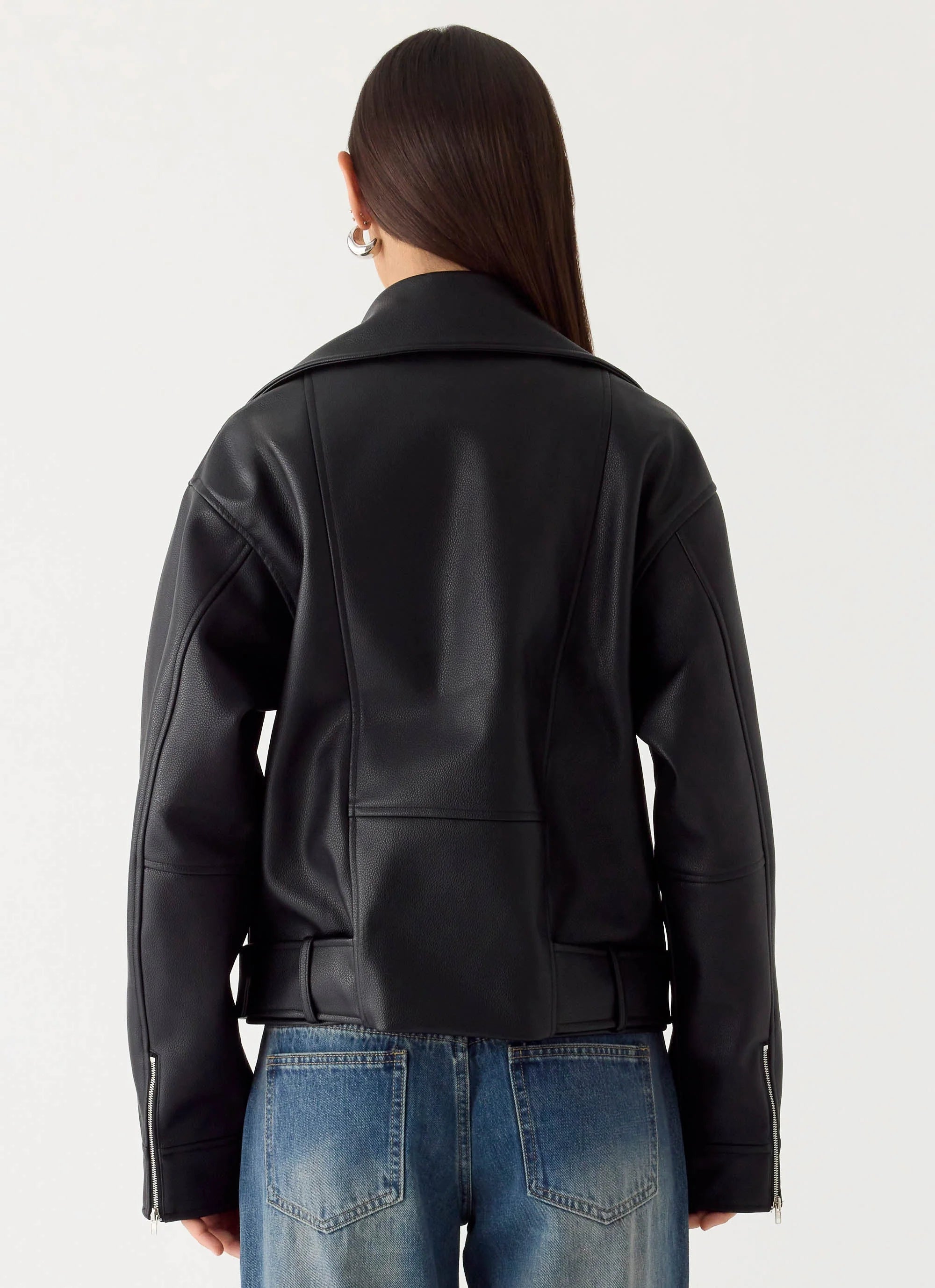 Ethan PU Biker Jacker Black