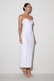 Maisie Strapless Sequin Midi Dress White