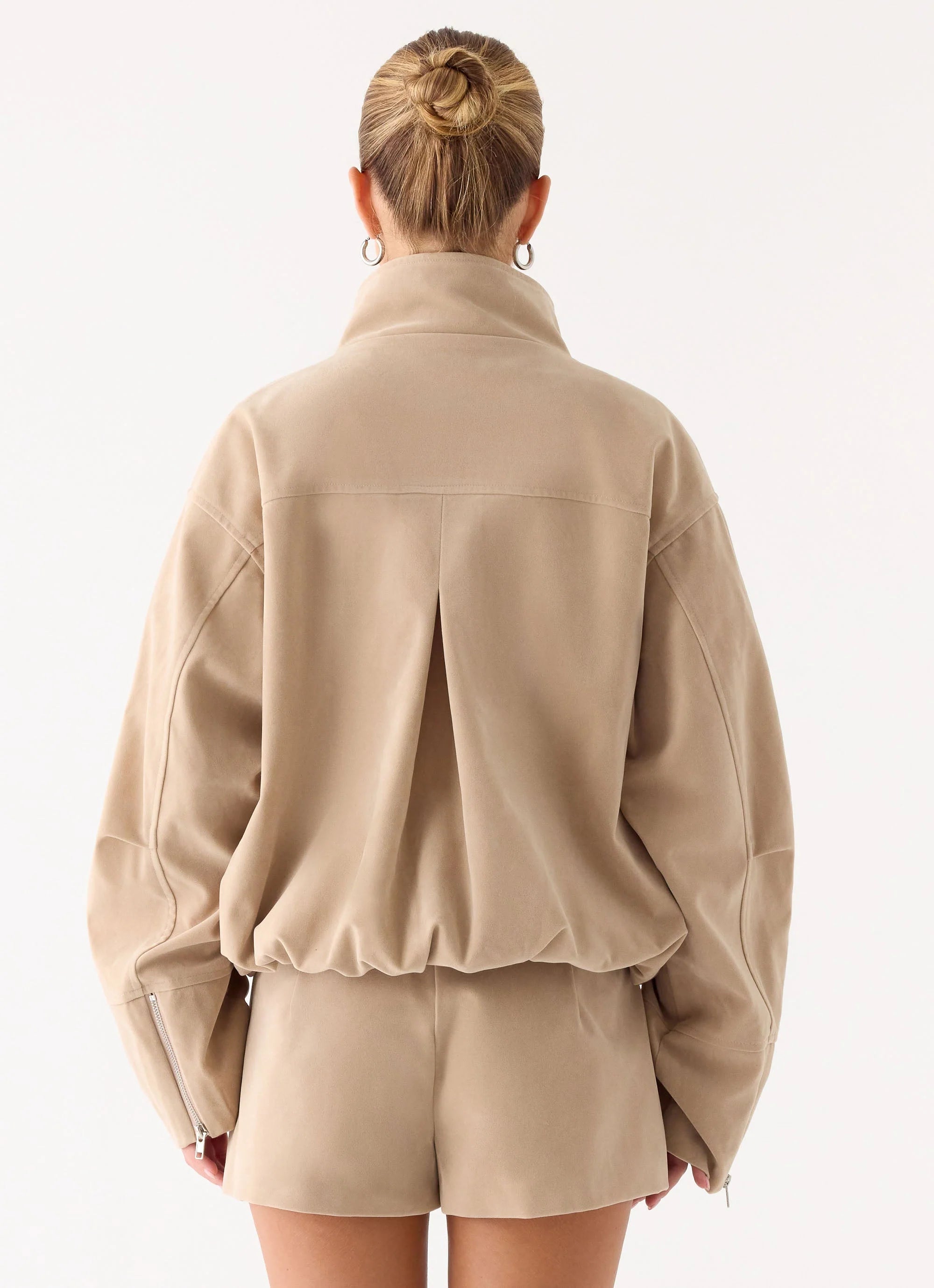 Marlow Faux Suede Jacket Cream