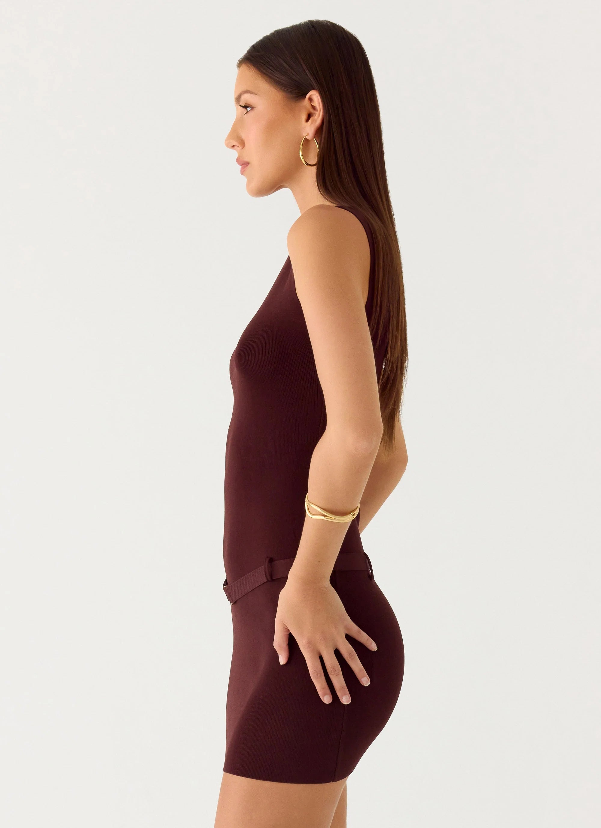 Masterplan Knit Mini Dress Chocolate