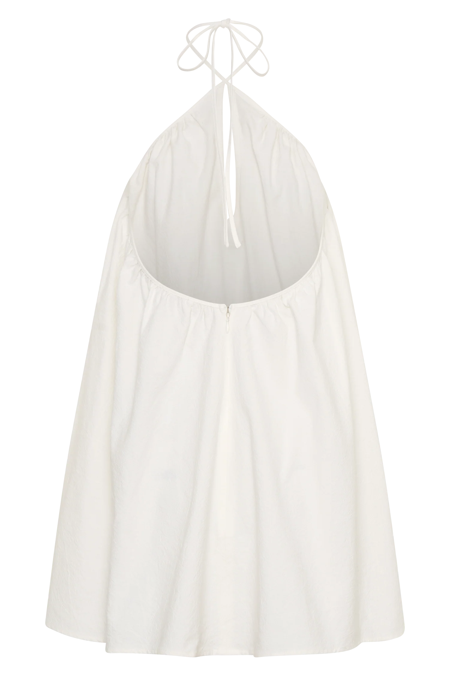Sonja Keyhole Halter Cotton Mini Dress White