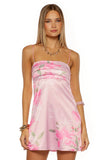 Chantell Pink and Green Floral Mini Dress