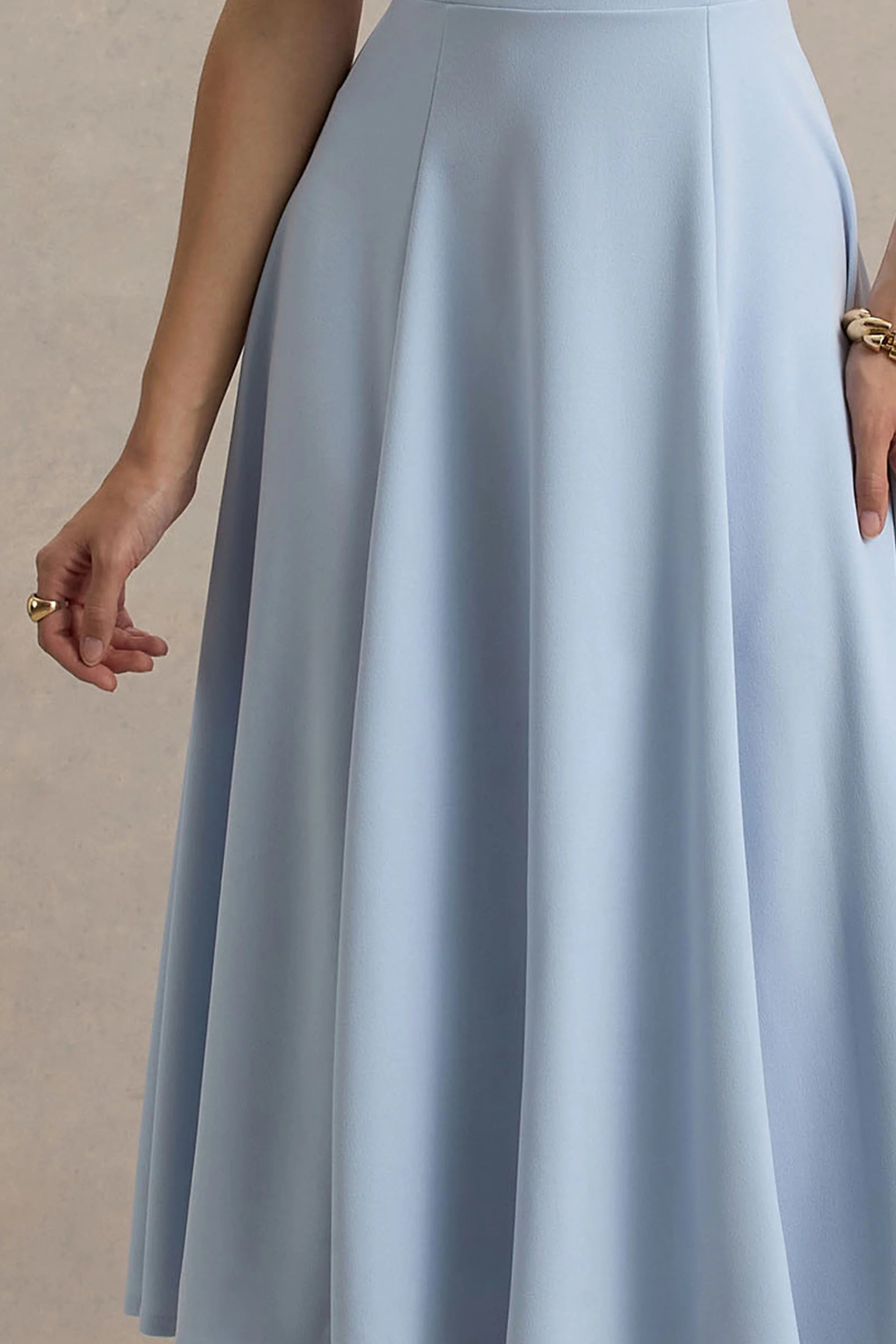 Auburn Powder Blue Halter Neck Midi Dress