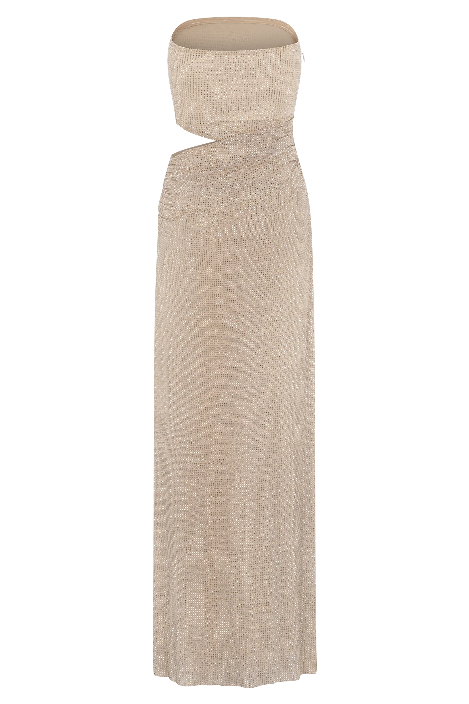 Starla Strapless Diamante Maxi Dress Gold
