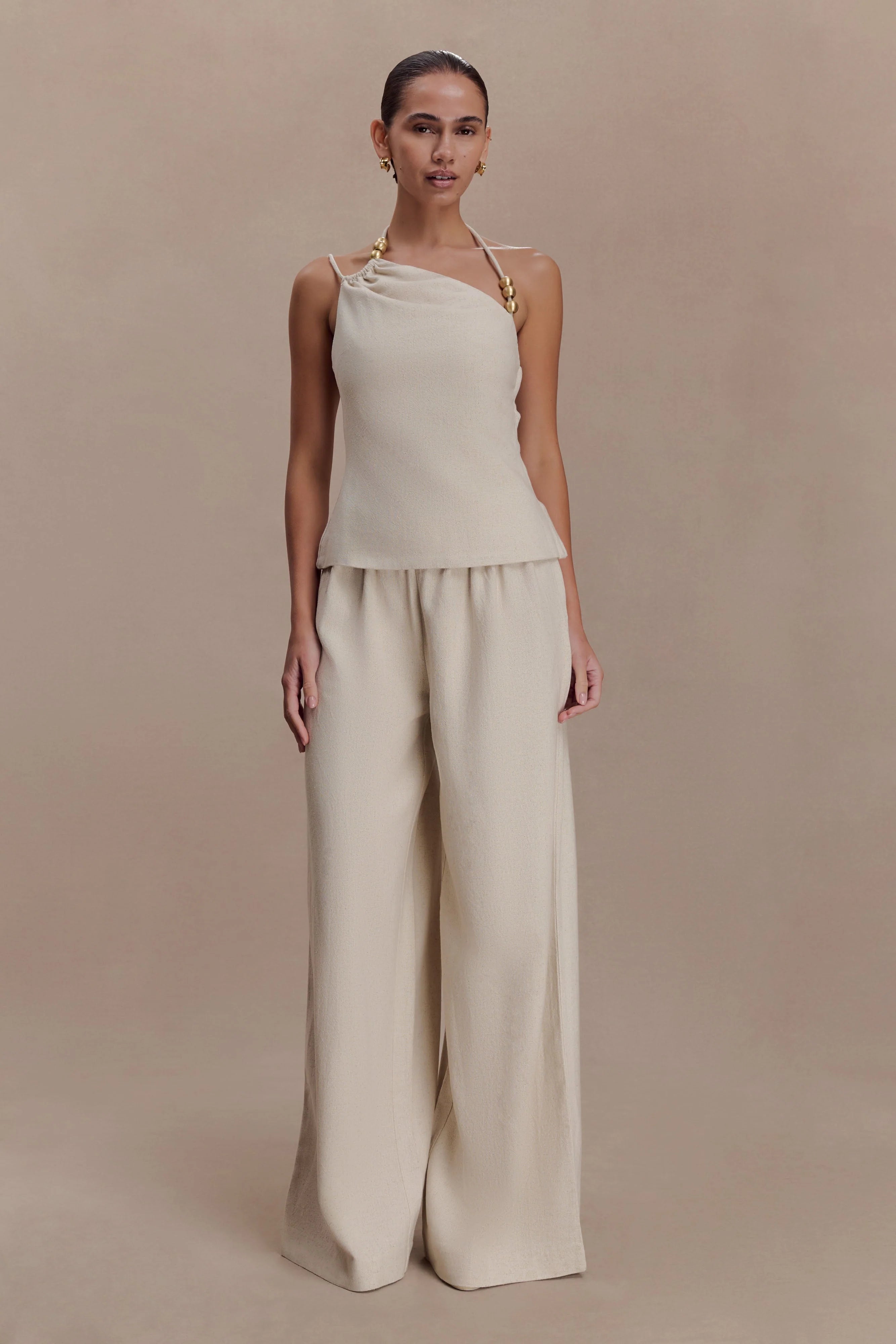 Gabby Straight Leg Linen Pants Natural