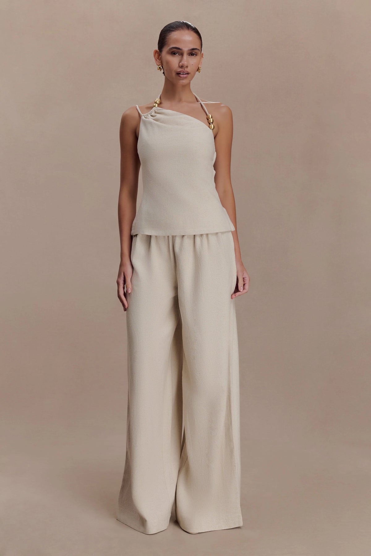 Gabby Straight Leg Linen Pants Natural