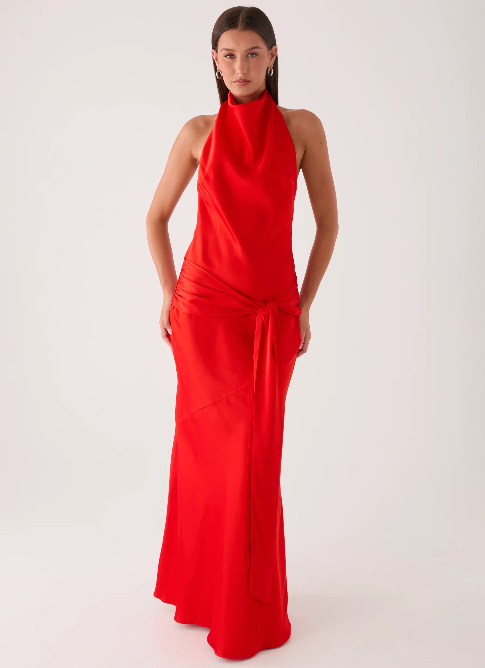 Rumina Sash Maxi Dress - Tangerine