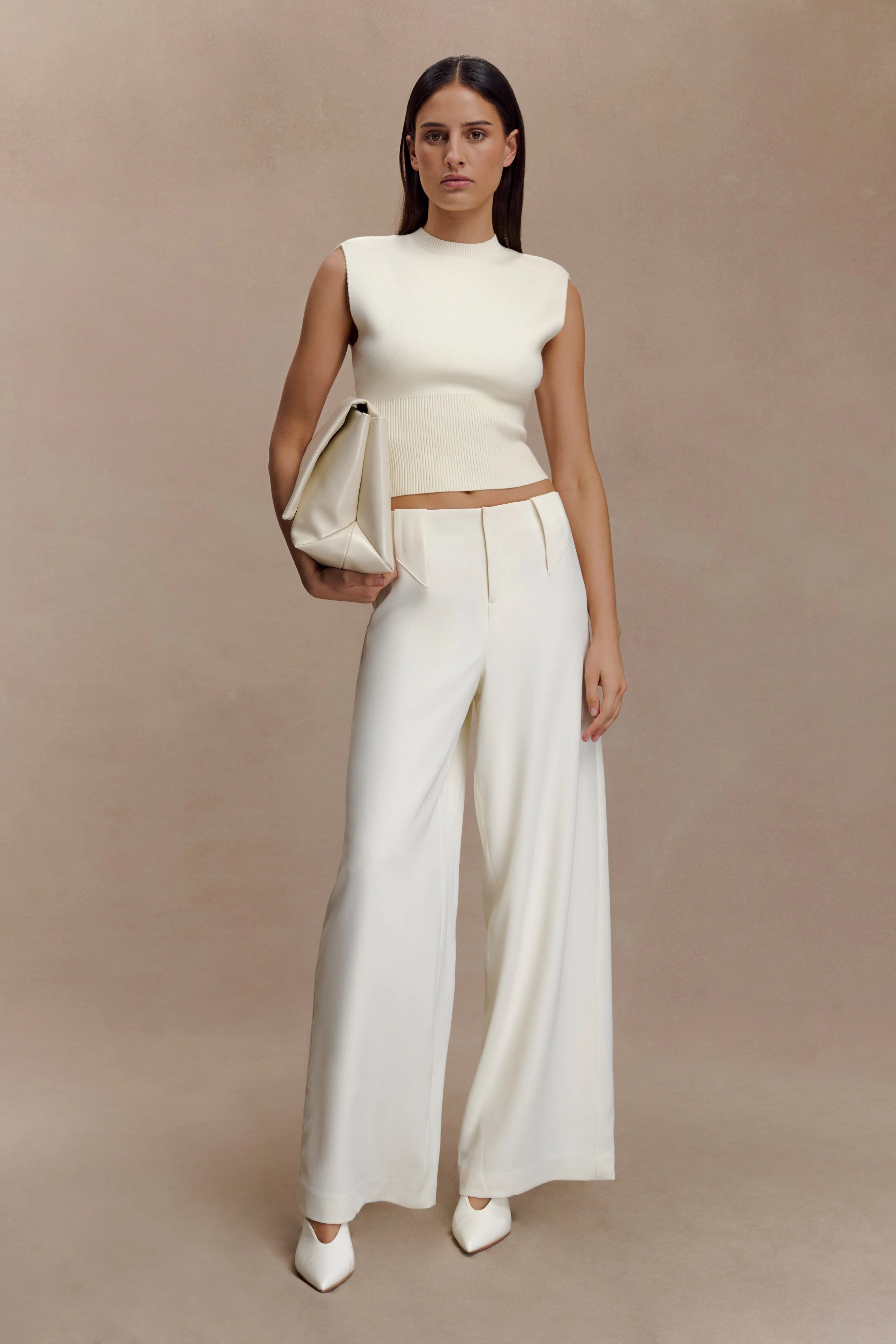 Sharpay Sleeveless Knit Top Ivory