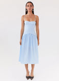 Yvette Corset Midi Dress Blue