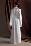 Sullivan Satin Bridal Robe With Lace Ivory