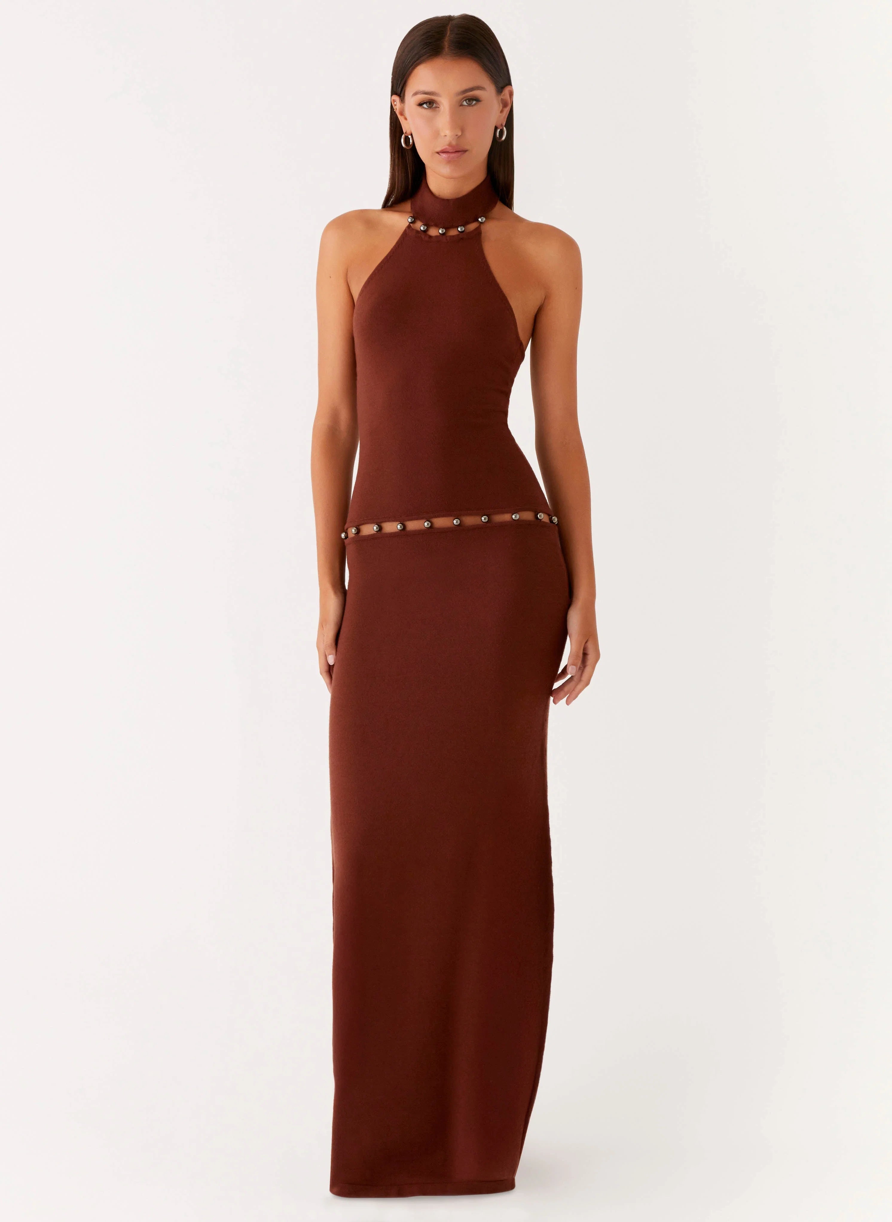 Opaline Knit Maxi Dress Chocolate