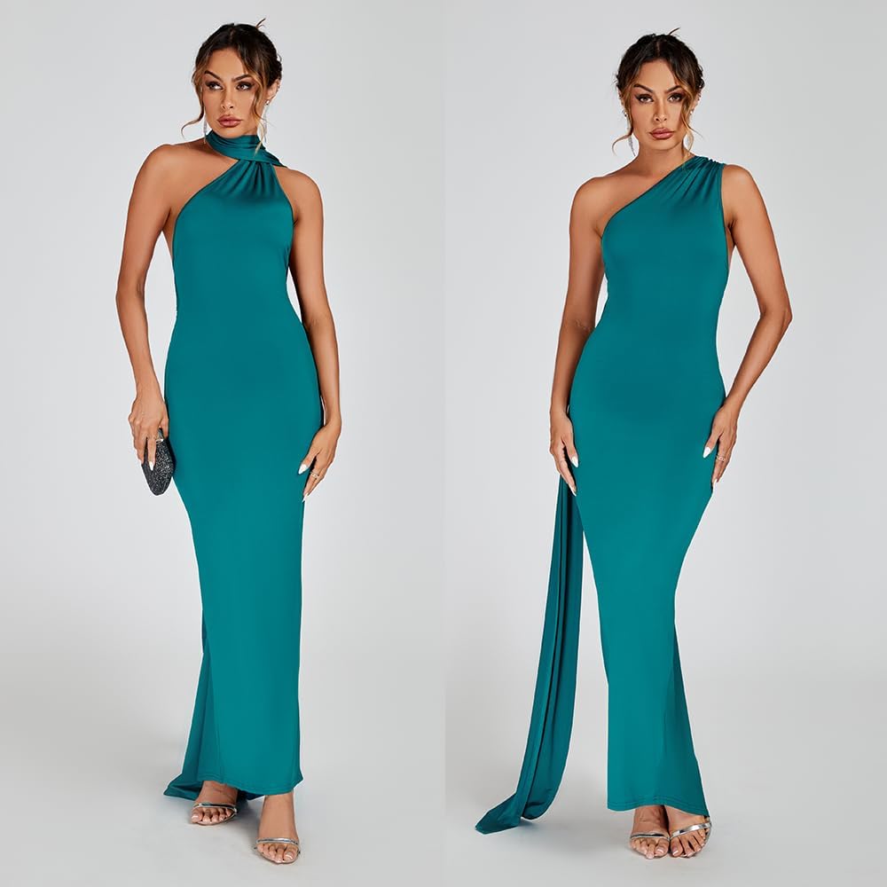 Women Sexy Backless Dress Bodycon Sleeveless Open Back Maxi Dress Formal Cocktail Wedding Guest