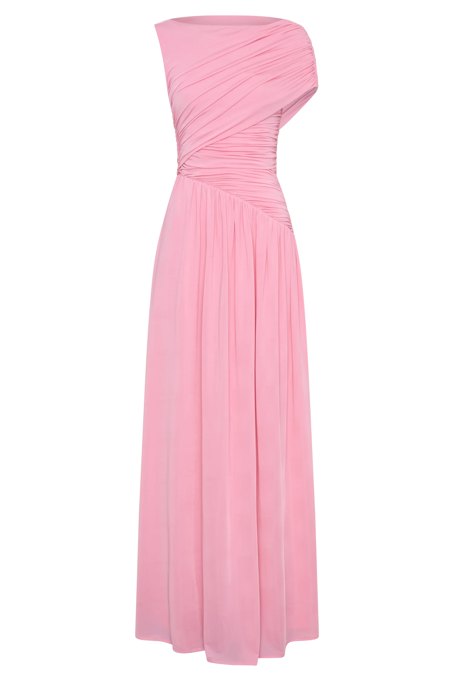 Ayeshya Slinky Asymmetric Maxi Dress Candy Pink