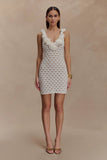 Brigid Ruffle Knit Sleeveless Dress Ivory
