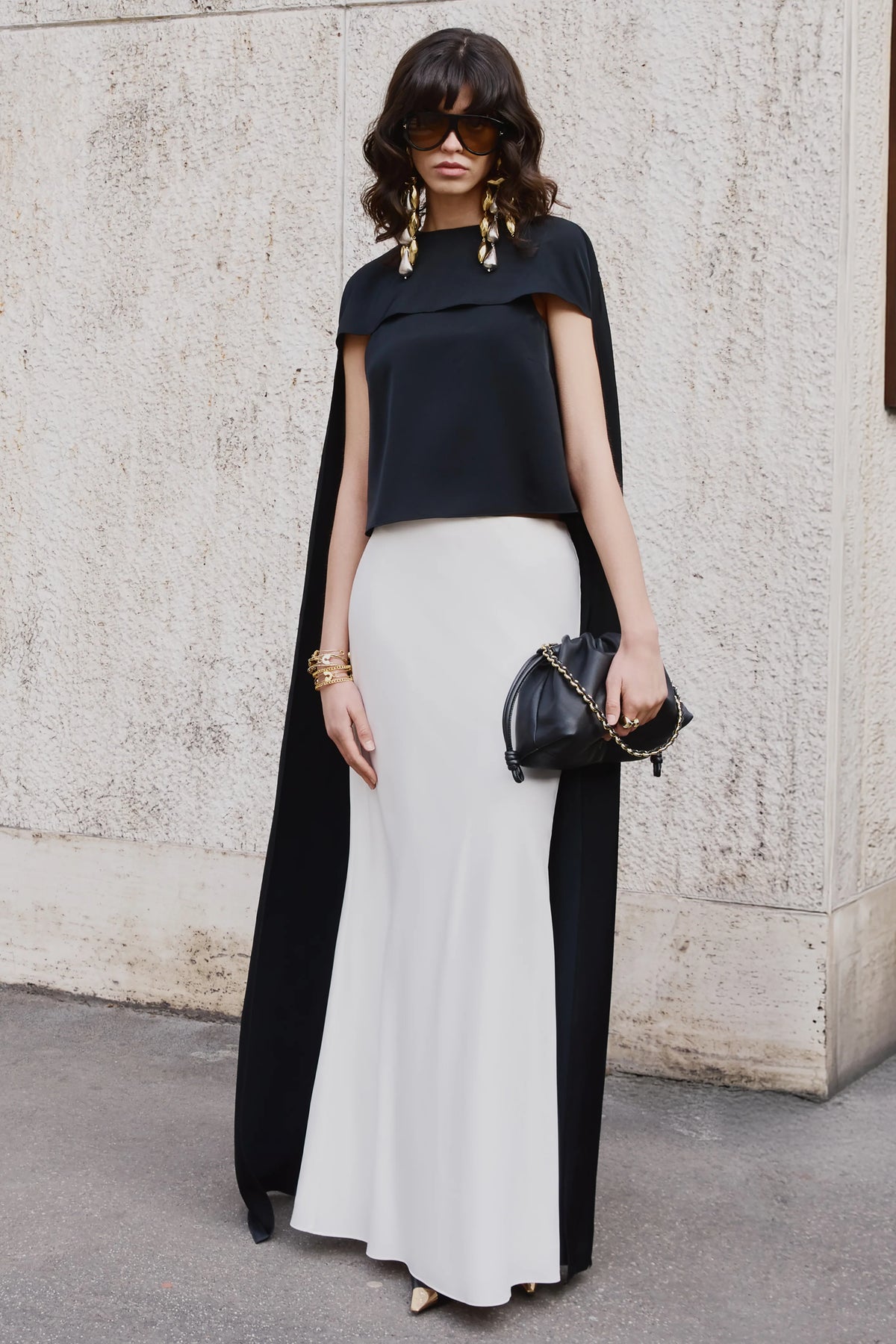 Iveta White Satin Maxi Skirt
