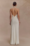 Elyna Slinky Halter Maxi Dress Ivory