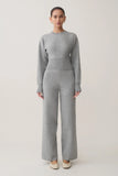 Kerrymae Straight Leg Knit Pants Grey Marle
