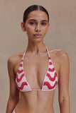Robyn Beaded Triangle Bikini Top Pink