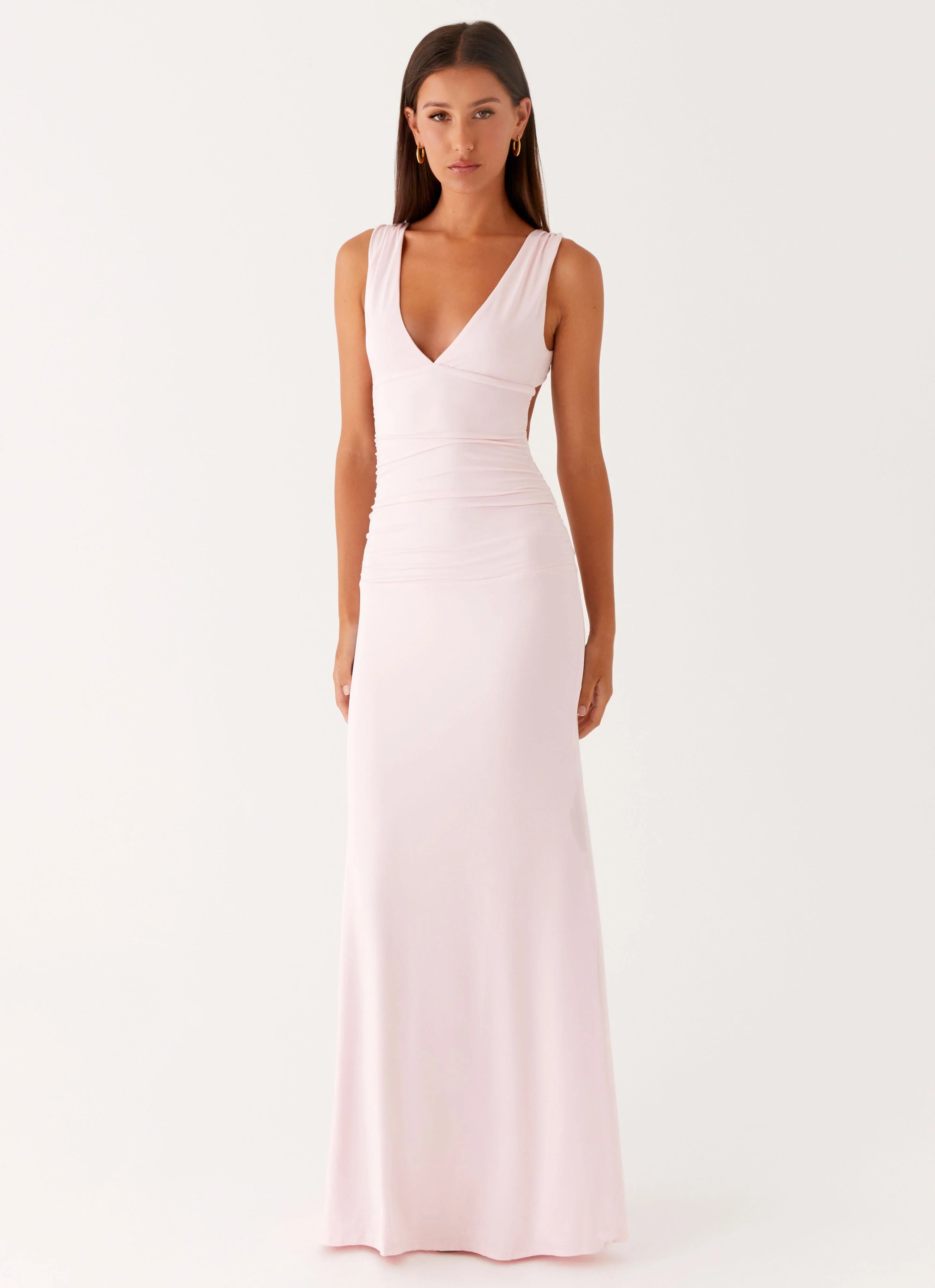 Cherry Sky Maxi Dress Baby Pink