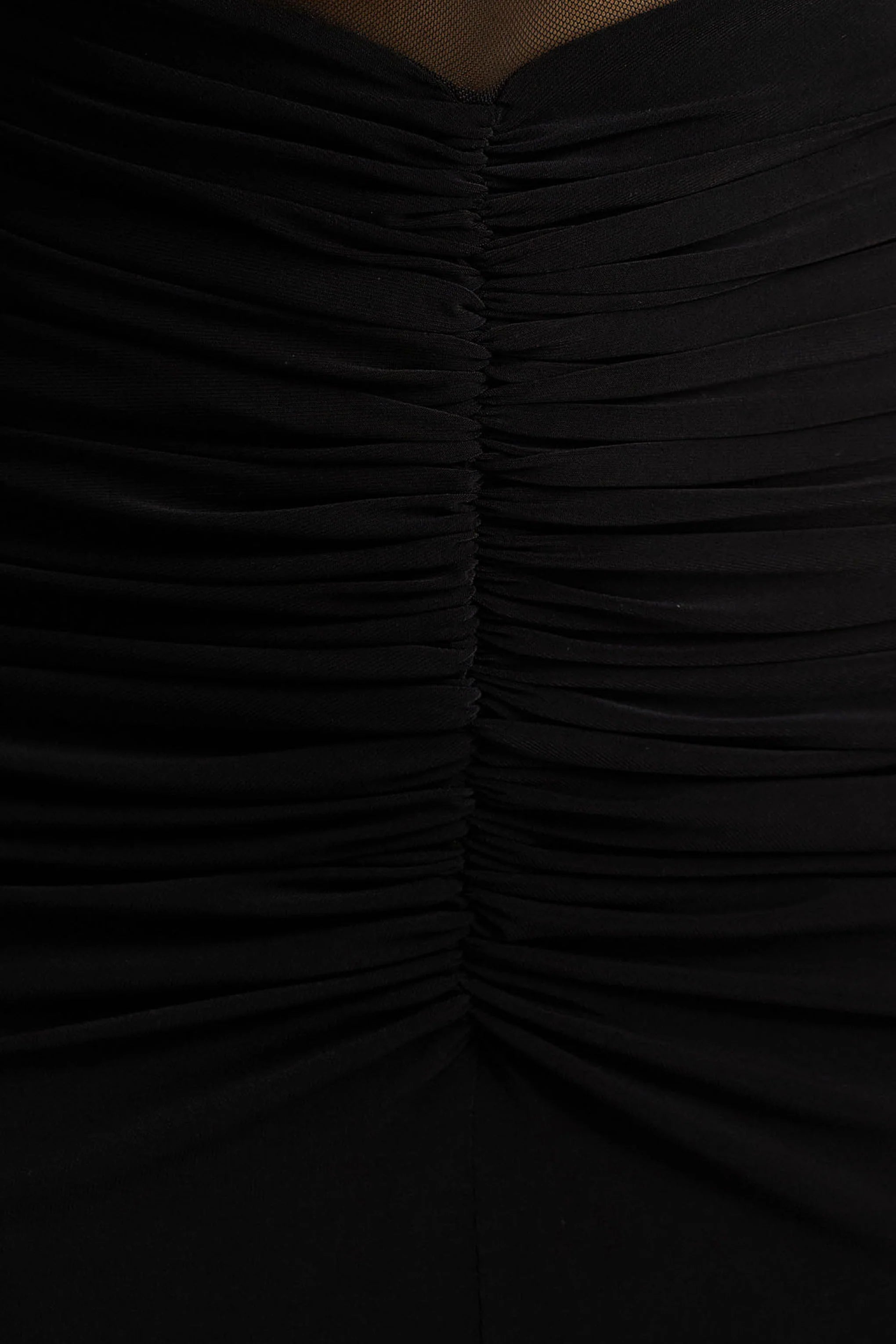 Zinnie Black Cape Sleeve Maxi Dress With Mesh Panel