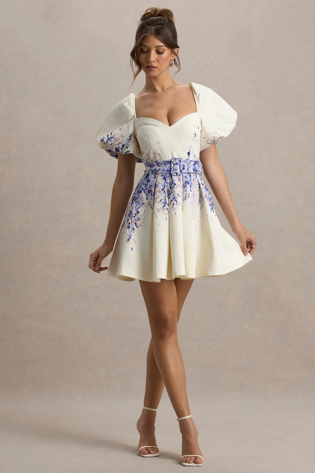 Tapia Wisteria Print Belted Mini Dress