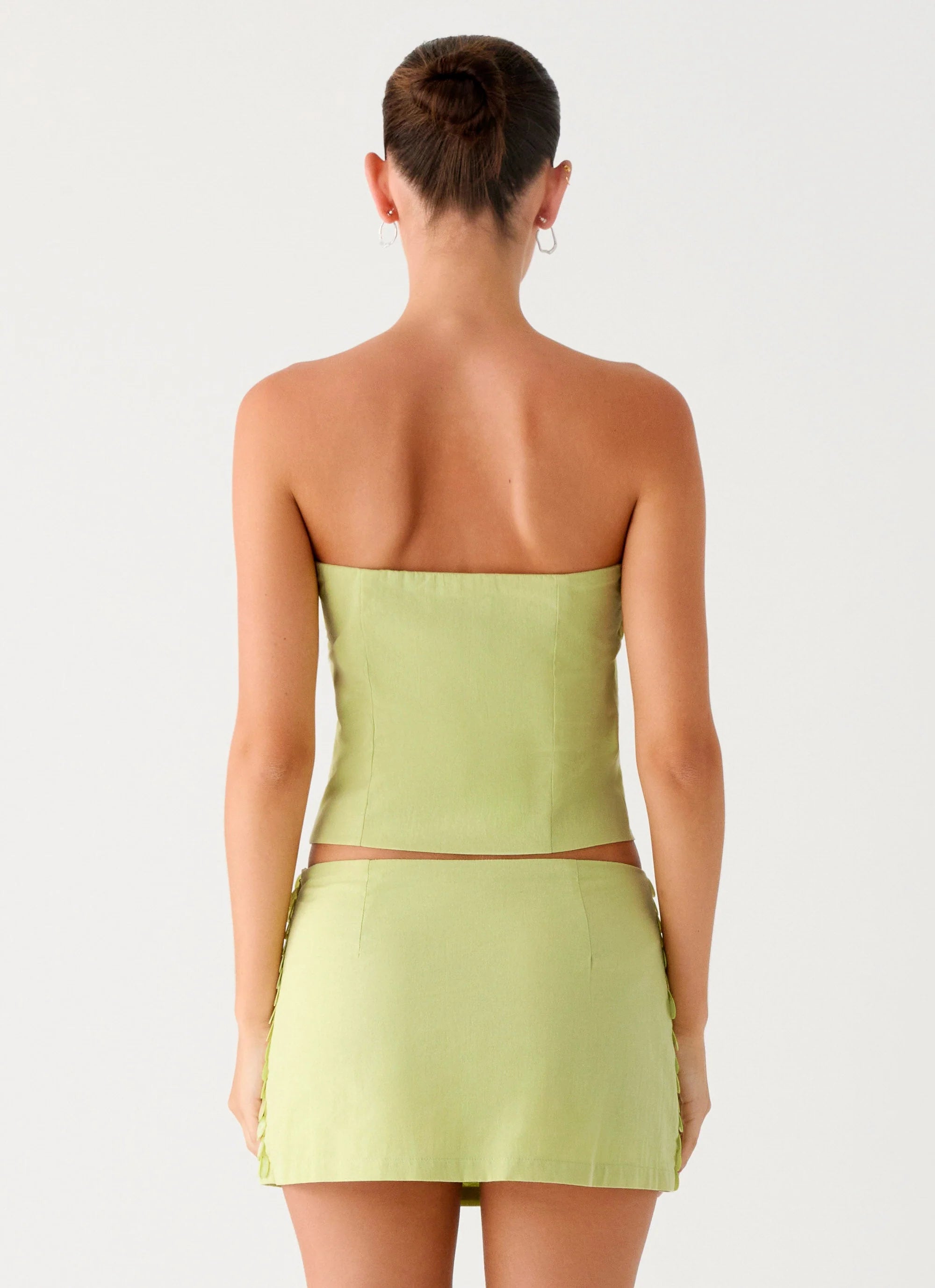 Mona Beaded Bandeau Top Green