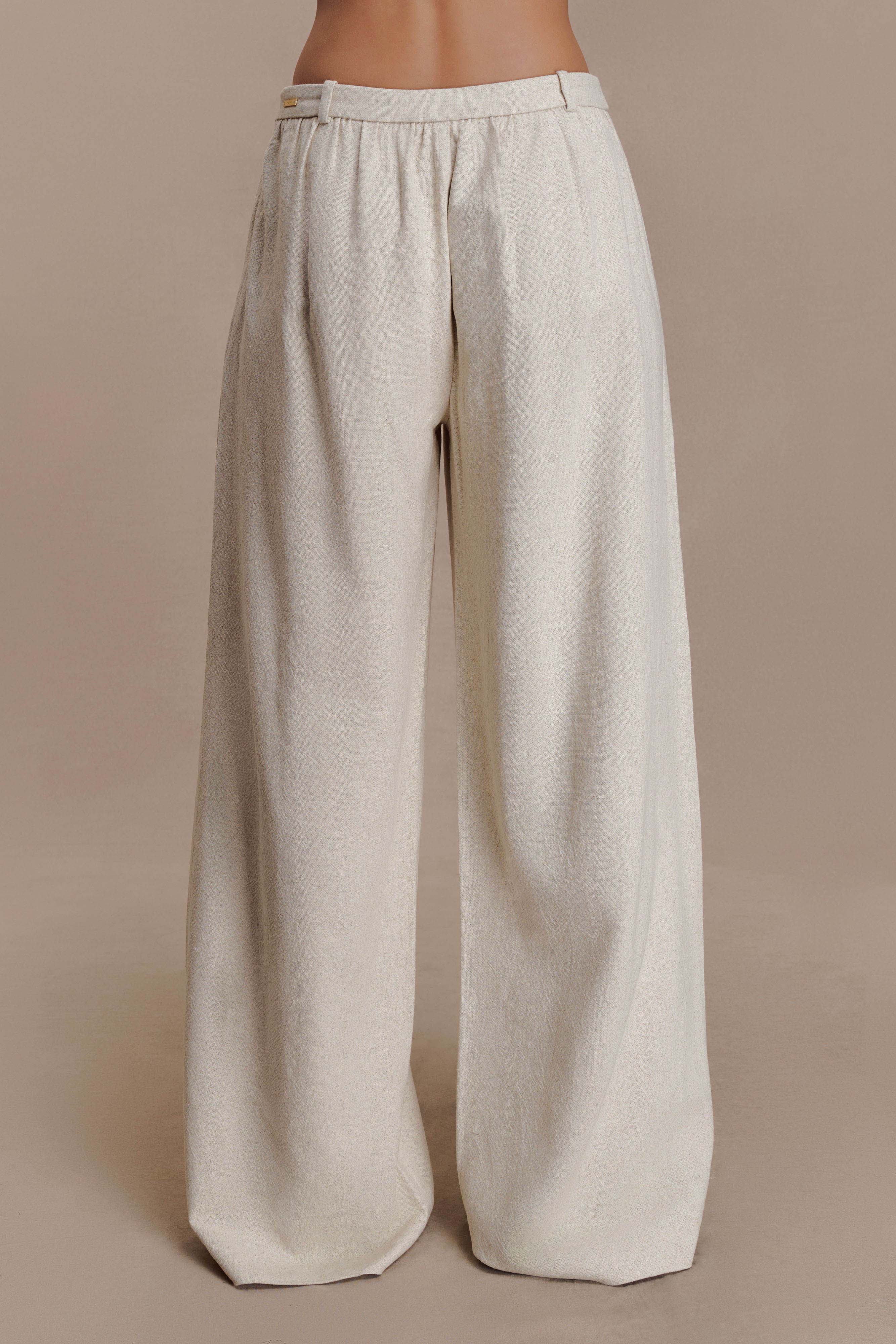 Gabby Straight Leg Linen Pants Natural