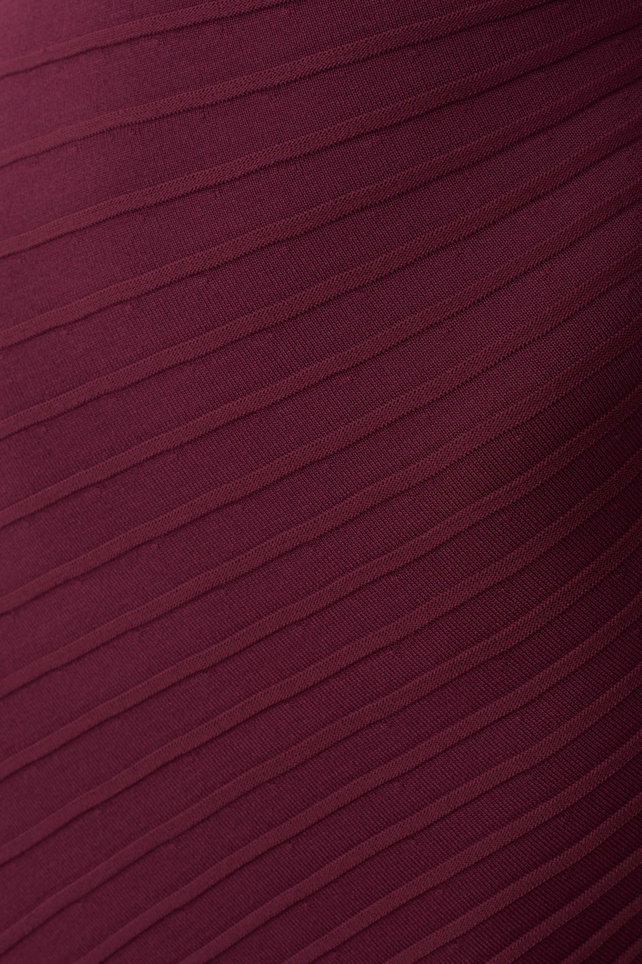 Milasandra Pleated Knit Dress Plum