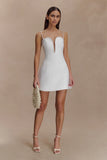Kingsley Beaded Neckline Mini Dress Ivory