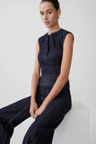 Loraine Sleeveless Denim Top Indigo Pinstripe