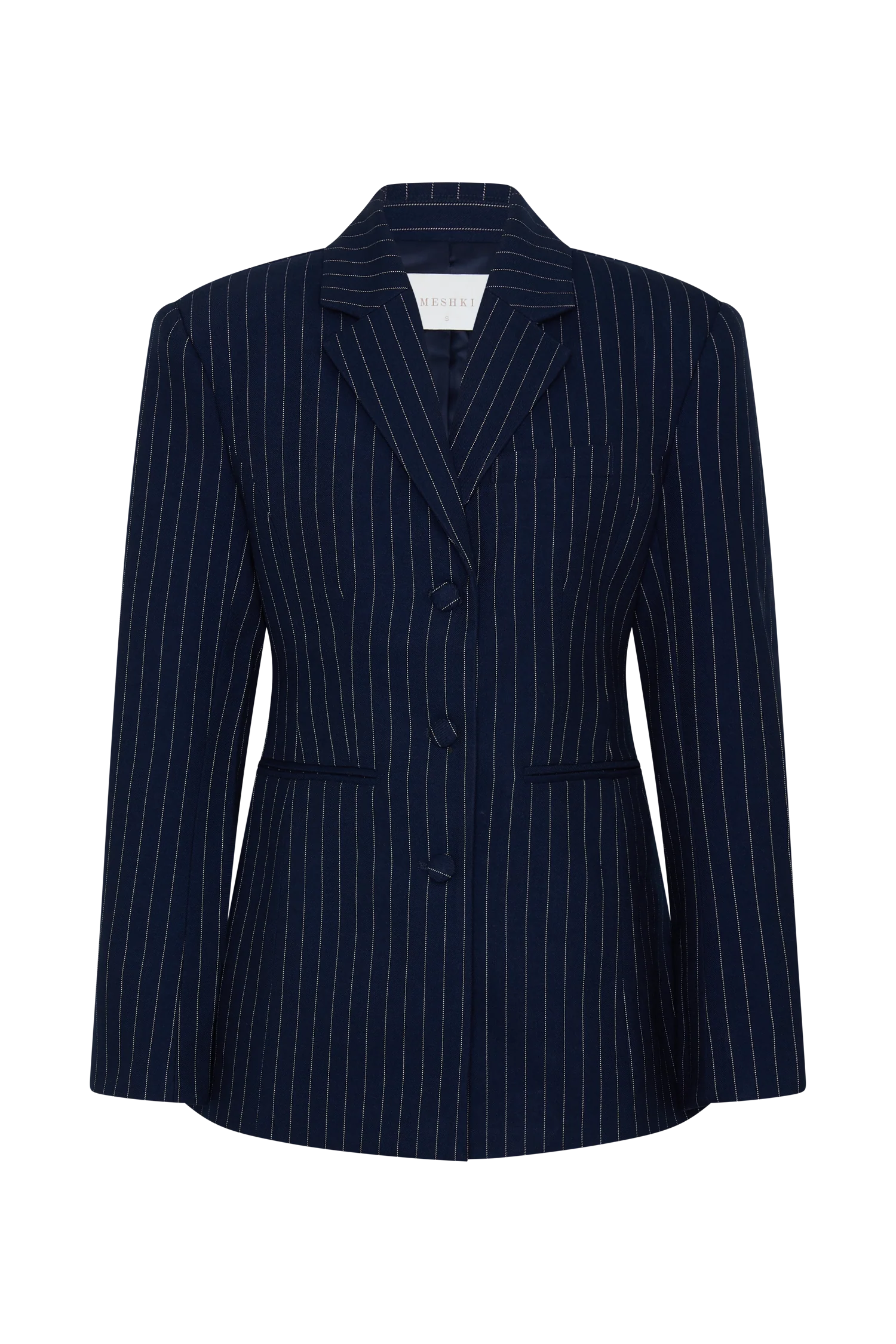 Bellamy Cinched Blazer Navy Pinstripe