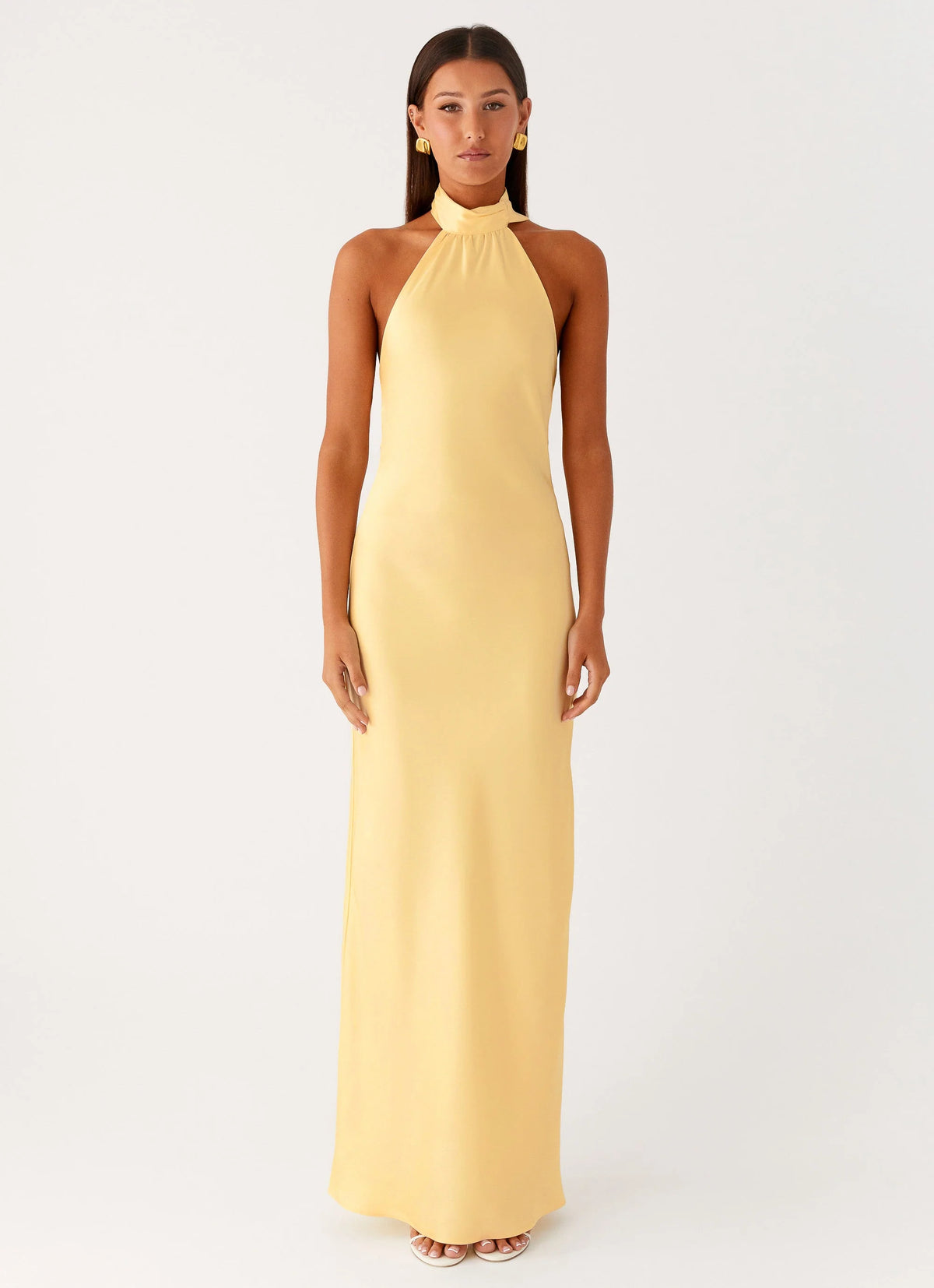 Keena Scarf Maxi Dress Lemon