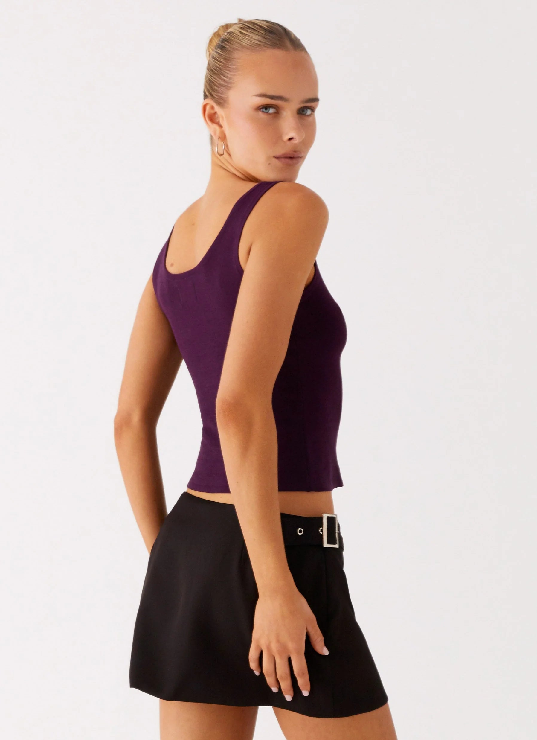 No Signal Knit Top Plum