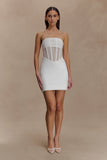 Palmer Mesh Corset Mini Dress Ivory