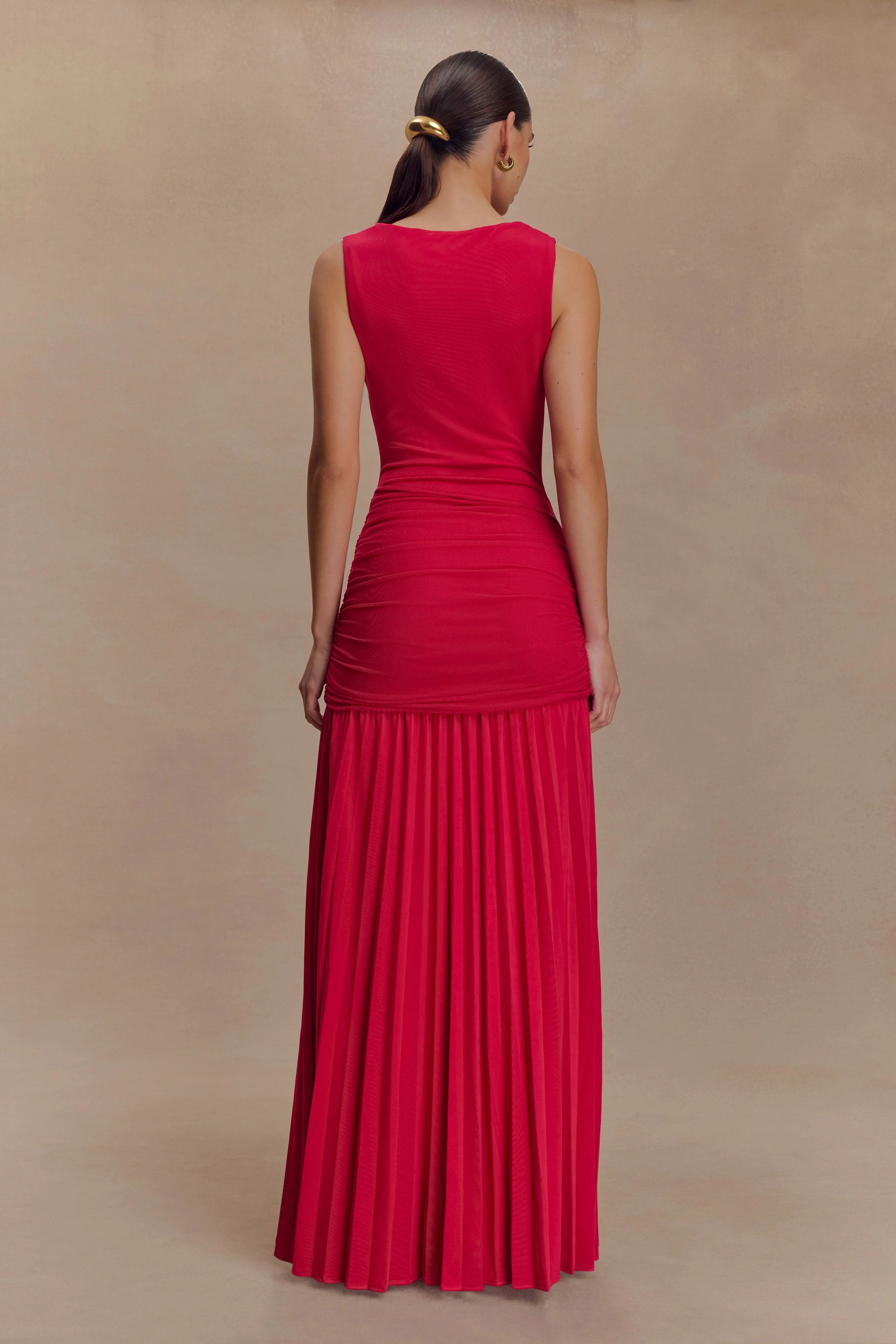 Dania Cowl Neck Slinky Maxi Dress Fuchsia Pink