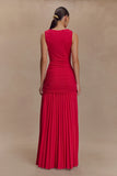 Dania Cowl Neck Slinky Maxi Dress Fuchsia Pink