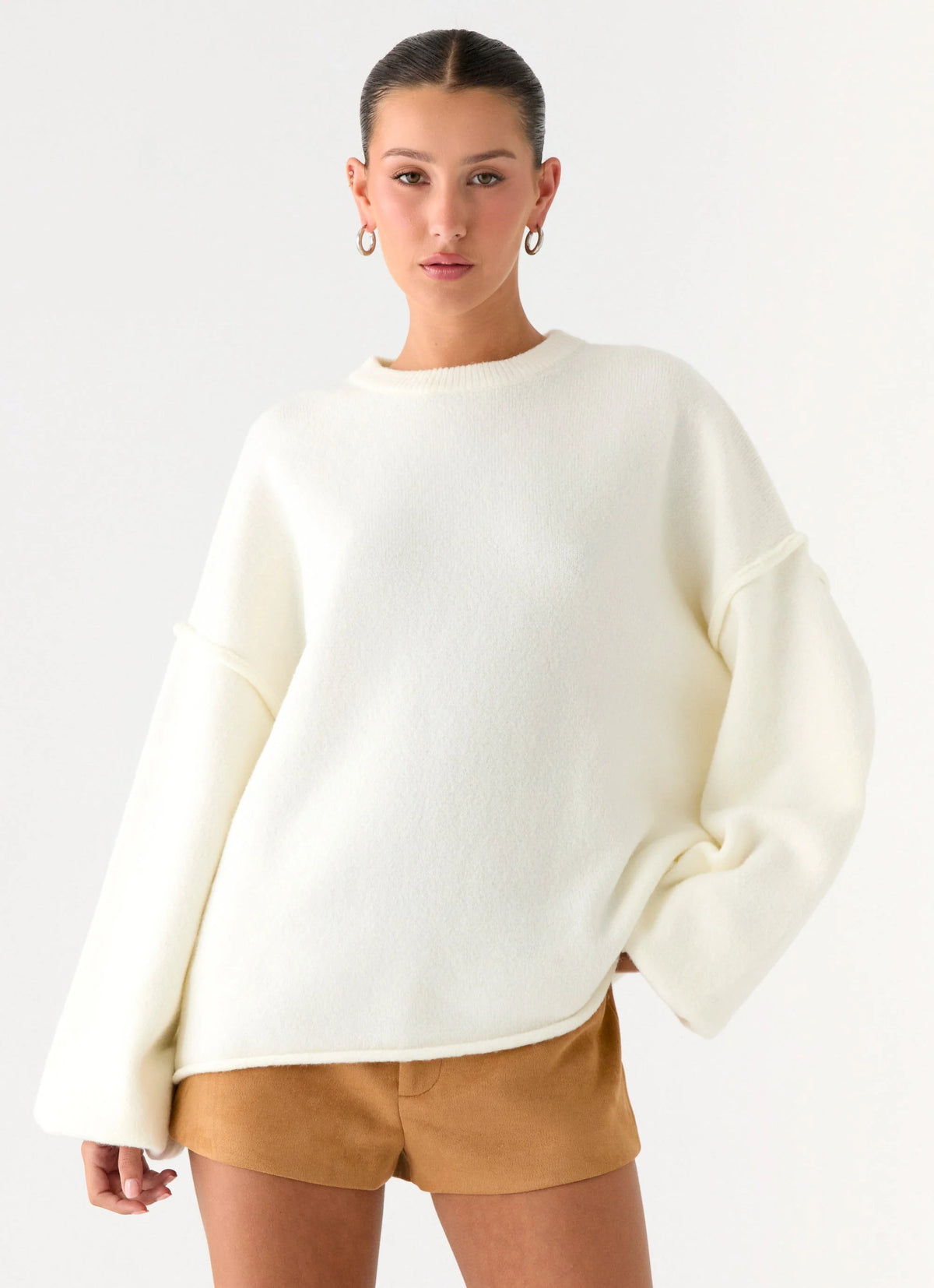 Jack Oversized Knit Sweater Cream
