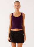 No Signal Knit Top Plum