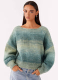 Lynne Oversized Jumper Green Ombre