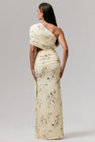 Overload Lemon Print Asymmetric Wrap Split Maxi Dress