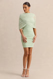 Merisse Mint Bandeau Mini Dress With Ruched Detailing