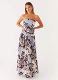 Carmel Maxi Dress Bluewood Blossom