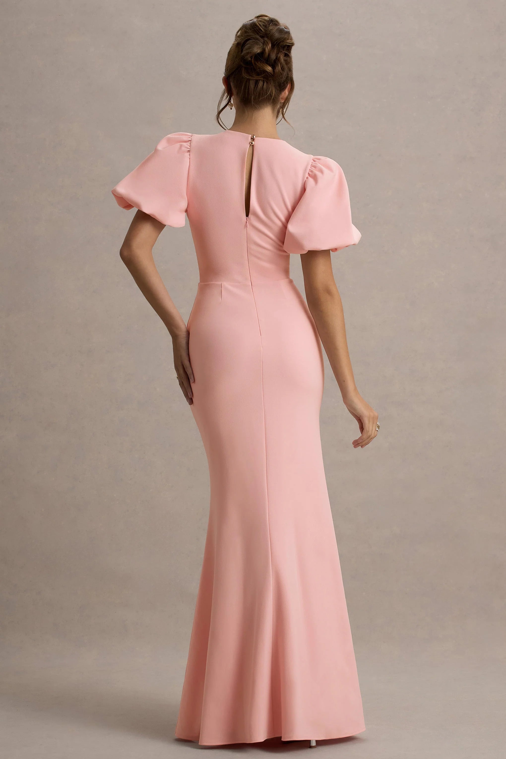 Love Letters Pink Puff Sleeve Maxi Dress
