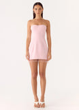 Arista Strapless Mini Dress - Pink