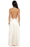 Kaitlynn Cream Satin Maxi Dress