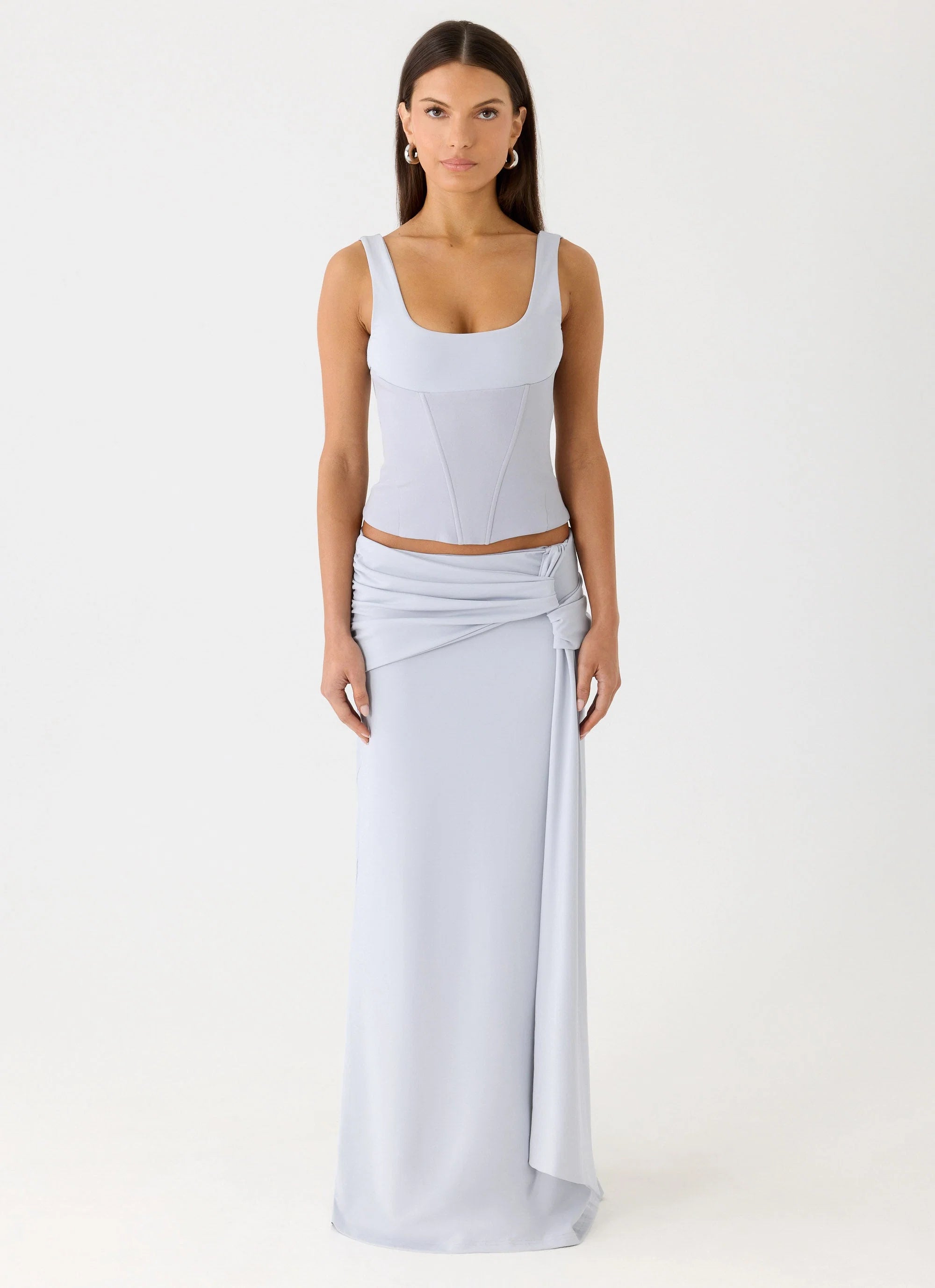 Romana Corset Top - Misty Blue