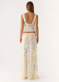 Erinah Sequin Maxi Skirt - Yellow