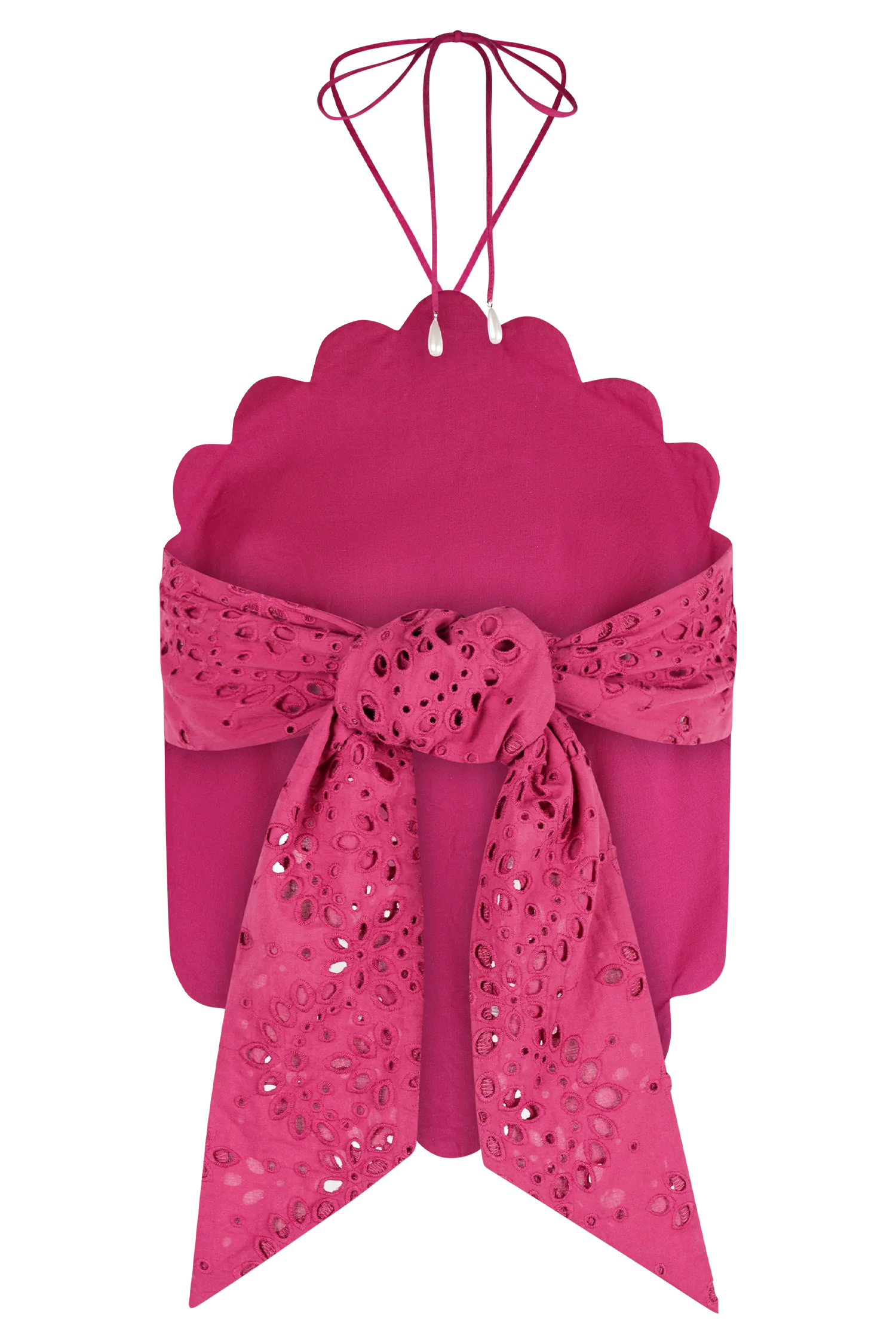 Kensley Broderie Halter Top Dragonfruit
